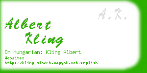 albert kling business card